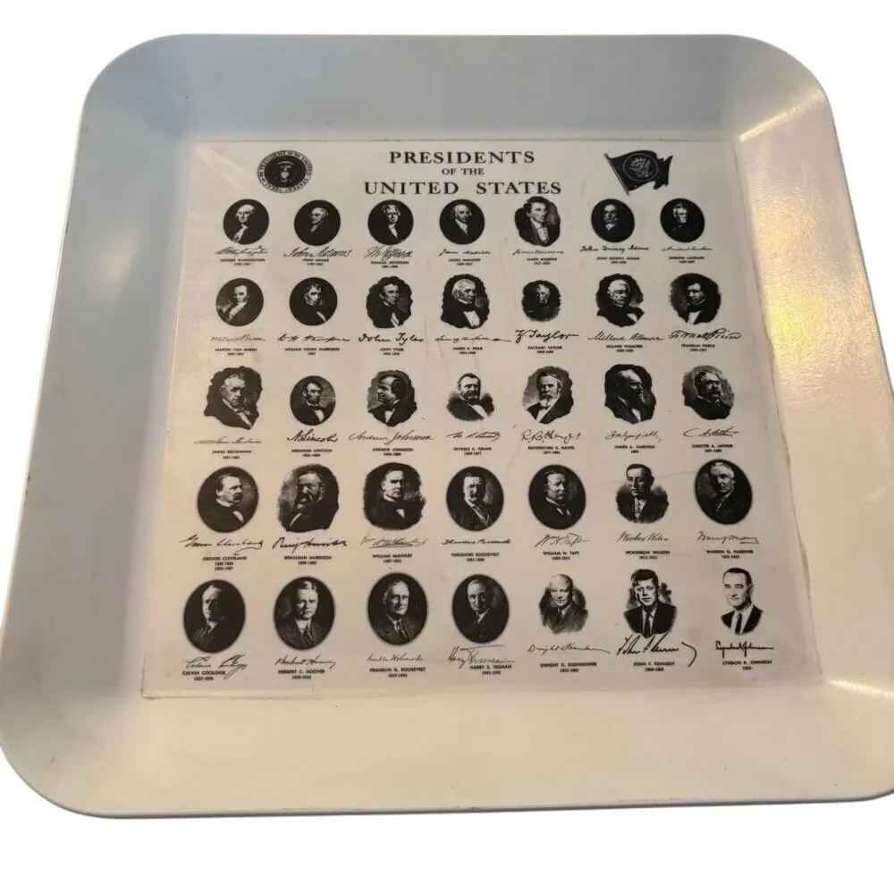 Waverly Products 1954 Presidents Of The United States 14 x 14 Plastic Tray